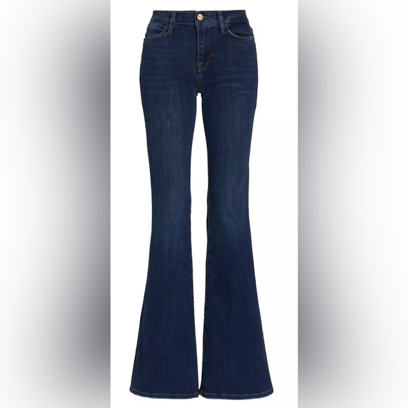 Frame NWT Le High Flare high rise button fly flare leg jeans Size 27 - Picture 2 of 15
